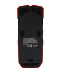 Omabeta Stud Finder Wall Scanner Multifunctional Compact LCD Detector with back view showing black and red design and text details.