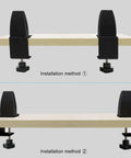 Beefy 4 Pack Desk Partition Divider Bracket Clips, Tough As Nails Sneeze Guard Holders For Crystal Clear Acrylic Panels, Rust Resistant C Clamp Mounts For Sturdy Wood Tables, Matte Black installation methods for desktop use.