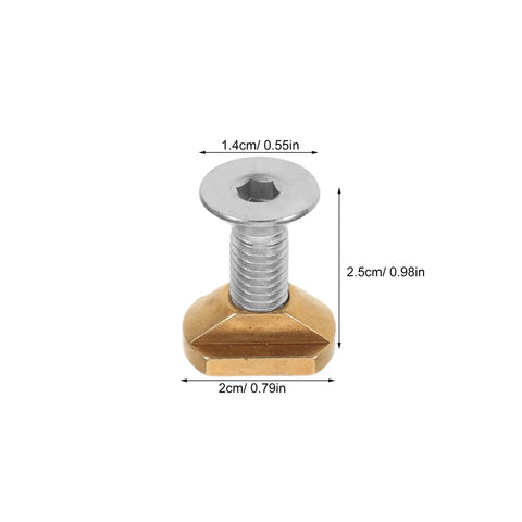 Premium Brass T Nuts With M8 Screws For Surfboard Hydrofoil Tracks And Sup Foil Wing Boards Corrosion Resistant Hardware detail of brass and silver screw