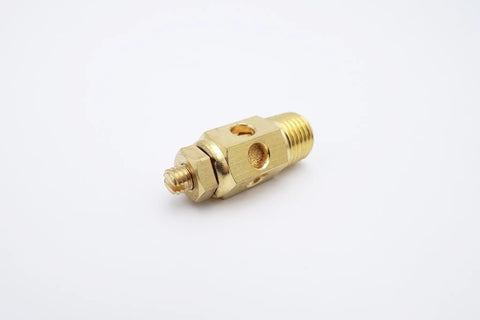Close-up of Pack Of Four Pneumatic Air Mufflers Silencers Brass And Sintered Bronze Exhaust Mufflers With Quarter Inch NPT Threads For Quiet Air Tool