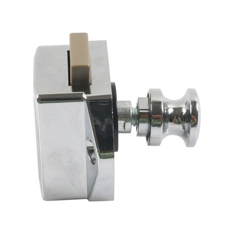 Side view of chrome Push Button Cabinet Latches for Furniture and Drawers, Shockproof Locking Mechanism With Easy Install