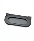 Close-up of 2.9 Inch Flush Ring Pull Handle in matte black zinc alloy, part of a Set Of 4 for modern furniture, cabinets, and sliding doors.
