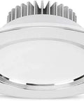 WKNHHL Recessed Lighting Housing Trim Kits Round Led Downlight Recessed for Ceiling Household Decor Embedded Integrated Spotlight Restaurant Aisle Led Ceiling Panel Light,W,Whit, showing the front view with orange clips.