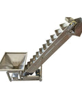 Dinenovate Heavy Duty Z Type Bucket Elevator 6.5ft Lifting Height Stainless Steel Conveyor for bulk material handling, 220V motor.