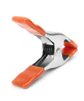 PONY 6-inch heavy-duty spring clamp side view with orange rubber handles and nickel-plated steel jaws
