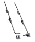 Beefy Heavy Duty 24 Inch Gate Drop Rod For Wood And Metal Fences Black Powder Coated Ground Latch With Mounting Screws Perfect For Locking Single Or Double Gates And Doors Against Wind And Pets. Set of two black steel drop rods with brackets