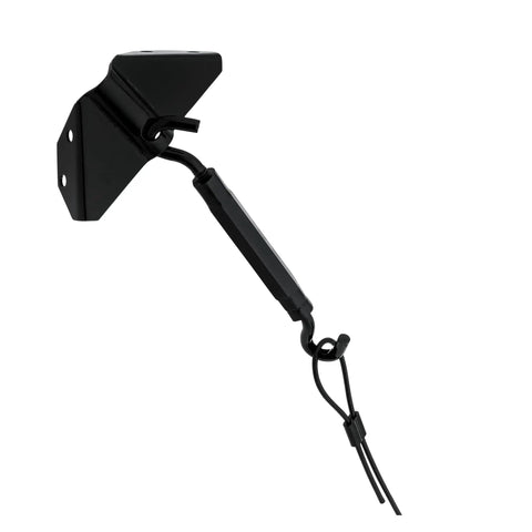 Anti Sag Gate Kit For Exterior Use With WeatherGuard Black Finish showing top bracket and cable with turnbuckle