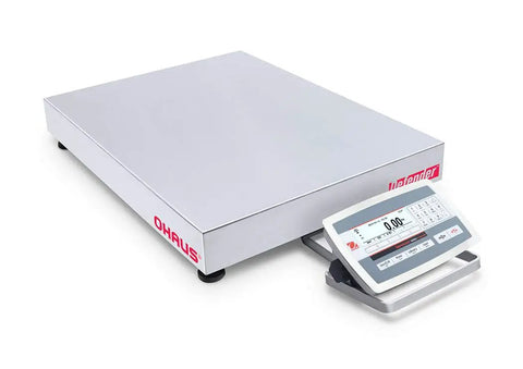 Pro Tier Low Profile Bench Scale Featuring Sleek Stainless Indicators and Built Tough Rectangular Platforms for easy weighing.