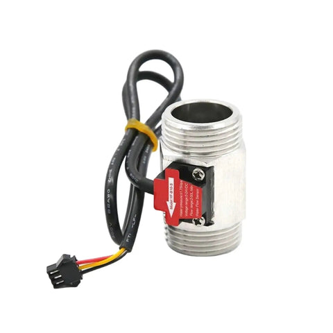 Tiny Yet Mighty Water Flow Sensor With Hall Effect Technology G1 DN25 silver metal body with cable and connector