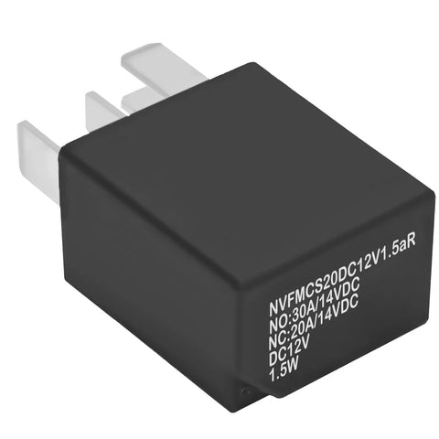 NVFMCS20DC12V1.5aR Pack Of 2 12V DC 25A 5 Pin Automotive Power Relay, black plastic housing with metal terminals