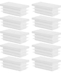 White Plastic Furniture Leg End Caps Square Tube Protectors Plugs With Secure Grip For Chair Legs And Glide Covers, Easy Install