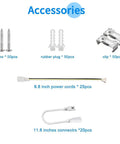 Accessories for 4 Foot LED Shop Light Triple Row 288 LEDs D Shape 6000K Cool White 5850 Lumens including screws and clips