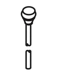Illustration of Brushed Nickel Toilet Trip Lever Assembly 83725 BN Replacement Part For Toilets, showing lever and connector pieces.