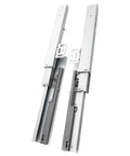 Heavy Duty Soft Close Undermount Drawer Slides Built To Glide Smooth As Butter Bottom Mount Triple Track Hardware in silver color.