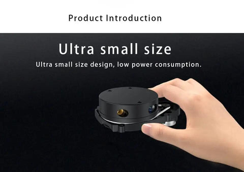 Hand holding RPLIDAR X3 360 Degree 2D Lidar Sensor With 8m Range, 10Hz Scan Rate, 0.6-1.2 Degree Resolution, ROS Ready