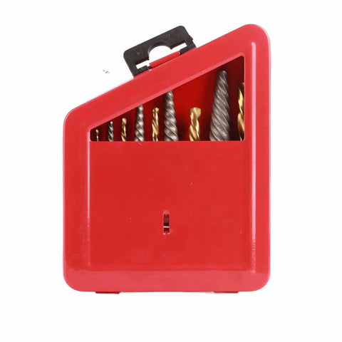 Grab This Awesome 10 Piece Screw Extractor Set With Drill Bits Left Hand Plated Alloy Steel Fastener Remover Kit red case