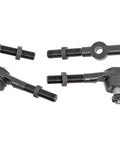 Beefed Up Steering Kit With 1.5 Inch DOM Tie Rod And Drag Link For Jeep Cherokee XJ And Wrangler TJ Built For Four Inch Or More Lift For Rugged Off Road Use, black DOM steering links on white background