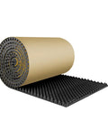 Solid Sound Dampening Egg Crate Foam Roll With Heavy Duty Adhesive Backing, black foam roll for acoustic wall panels.