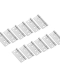 12-Piece Thickened Stainless Steel Silent Cabinet Hinges Kit with Flush Mount Design, Built-To-Last Heavy-Duty Replacement