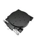 R Axis Rotary Sliding Table 125mm With 360 Degree Travel And Fine Tuning Plus Or Minus Five Degrees Heavy Duty Manual Precision Stage For CNC Milling Robotics And Automation Ideal For DIY And Pro Projects., black metal rotary stage with adjustment knobs