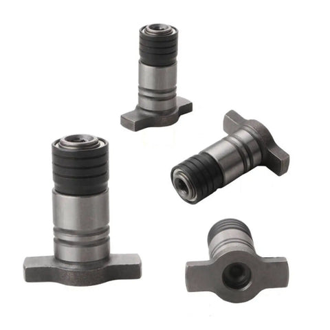 Heavy Duty Wide Base Pipe Clamps For Woodworking And Gluing Rust Resistant Steel Construction image showing four clamps from different angles.