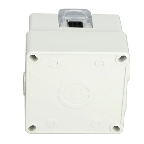 Hella Tough Ip66 Weatherproof Outdoor Electrical Outlet and 3 Prong Power Socket with secure locking cover, top view.