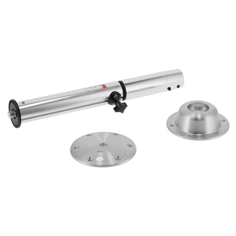 Height Adjustable Table Pedestal Legs Kit For RVs And Yachts Retractable Workbench Base Aluminum Silver components shown