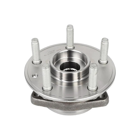 Front Wheel Hub Bearing Assembly 1Pc Fits Jeep Gladiator And Wrangler 2018-2023 With 2.0L 3.0L 3.6L Or 6.4L Engines Left Or Right Side OE Quality Replacement, silver metal with bolts, top view