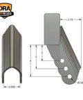 Off Road Adjustable Panhard Bracket, Outside Frame, 3 Hole Pattern With 1 Inch Increment Adjustments For Precise Angle Alignment, USA Made Heavy Duty Suspension Mount For 4x4 Rigs, 1/4 steel, 2.75 in drawing