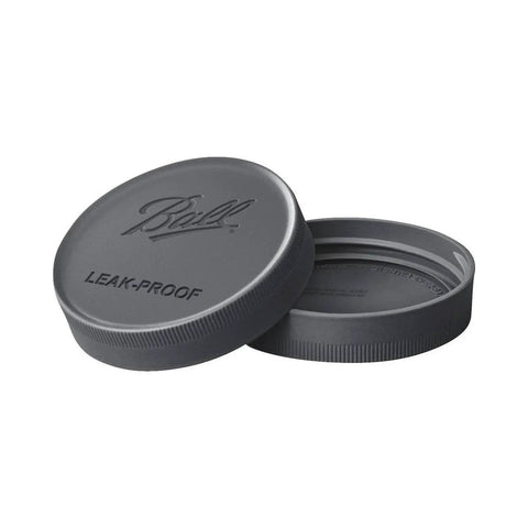 Leak-Proof Wide Mouth Mason Jar Lids, 6 Pack, Durable Seal Keeps Food Fresh And Spill-Free, Easy Snap-On Fit shown in grey color