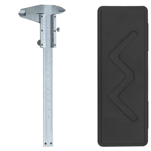 Vernier Caliper 6 Inch Non Digital Measuring Tool With Inside Outside Depth And Step Measurements High Precision Caliper 0.02mm 0.001 Inch Ideal For Metalworking And DIY Projects Durable Carbon Steel Construction, with case