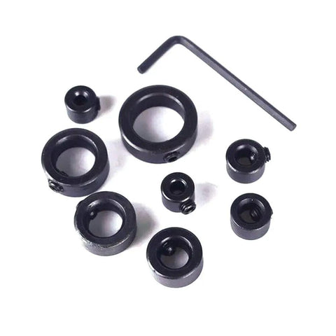 Real Deal Adjustable Depth Stop Collar Kit For Countersink Drill Bits Heavy Duty Woodworking Clamping Positioner compatible black steel collars