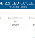 Phase Two Point Two LED 24 Inch White Shade Sleek Modern Bath Vanity Light In Brushed Nickel With Slim Acrylic Frame Integrated Dimmable LED Fixture For Contemporary Powder Room