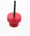 Red Scuba Tank Valve Cap Protector with cord, made of aluminum 6061, fits standard diving gear, durable and lightweight.