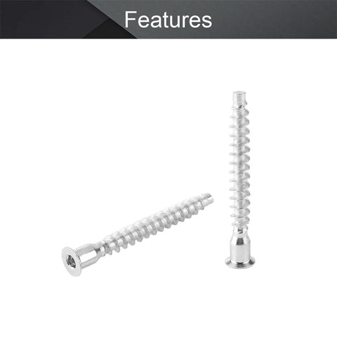 Two Confirmat Screws 7x60mm Self Drilling Inner Hex Carbon Steel For Wooden Board Joinery Built Tough Heavy Duty Wood Fasteners In Silver Finish