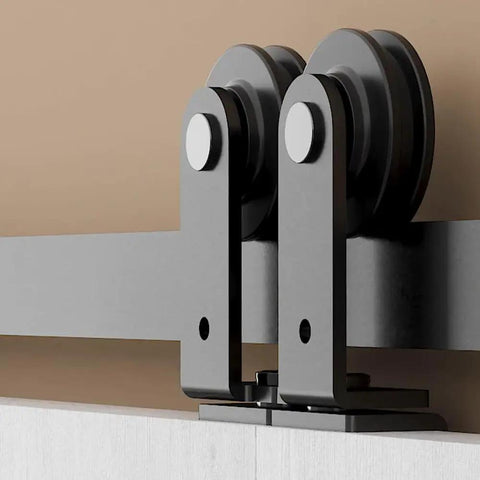 84 Inch Bi Folding Barn Door Hardware Track Kit For Four Panels, Accordion Style, Space Saving And Smooth Operation, Heavy Duty Sliding Door Kit, Easy Install, Door Not Included