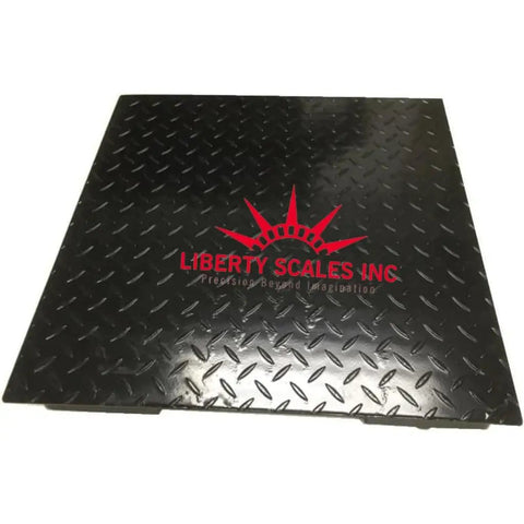Heavy Duty Industrial Floor Scale 24 By 24 Inch Platform 2500 Lb Capacity Precision Digital Display, flat black diamond plate top.
