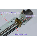 Close-up of DC 5V 30mm Linear Actuator With 8mm Travel showing lead screw, copper slider, and fixed optical axis