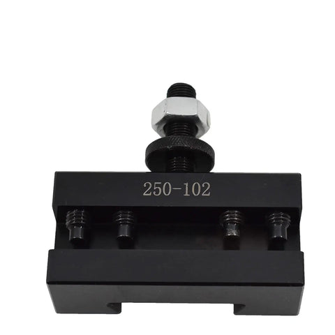 Premium Two Pack Ax Style Piston Tool Holder For Mini Metal Lathes Tough Quick Change Post 250-102 close-up view.