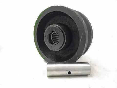Swivel caster wheel, 4x2 in, steel V-groove wheel, 600 lb capacity
