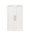 Pair Of Wood Closet Organizer Doors In Taupe Shaker Style With Satin Nickel Handles Add On For Modular Storage Shelf Units Concealed Storage Solution Today