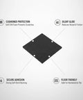 Self-Adhesive EVA Furniture Leg Pads For Floor Protection, Black Cushioning Glides For Hardwood And Tile, diagram view