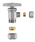 Eastman chrome multi-turn compression angle stop valve, 3/8 in and 5/8 in OD compression, exploded view.