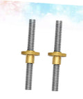 2 Pack Lead Screws With Nuts For Motors Stainless Steel Threaded Rods For 3D Printers CNC Machines And Equipment No Hassle Install For Printer Rails And Tooling