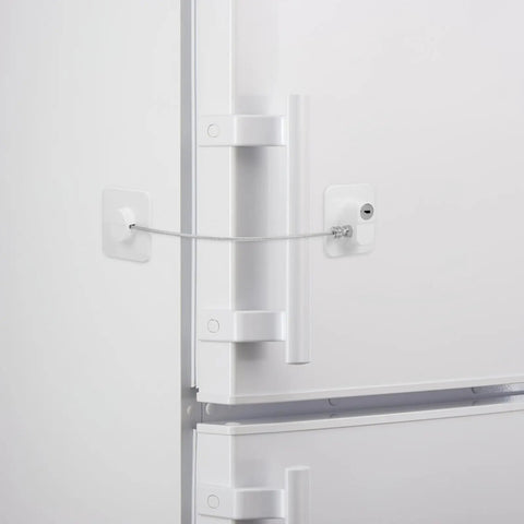 2 Pack Kidproof Safety Locks For Cabinets And Windows With Fall Prevention And Window Limiter Durable ABS And Steel Wire White Finish 