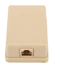No Fuss Surface Mount Phone Jack Single Port With Four Internal Screw Terminals RJ11 6P4C Female Wall Plate Ivory Two Pack top view.