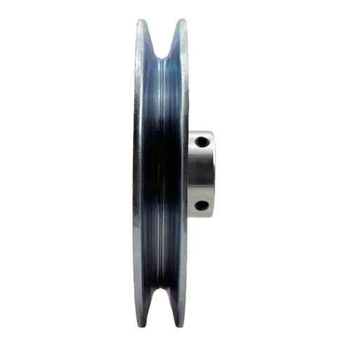 Single Groove V Belt Pulley Seven Eighths Inch Bore Six Inch OD Carbon Steel Zinc Plated With Standard Keyseats For A B 5L 4L V Belts Motor Pulley Wrench Included Durable 1020 Steel Construction