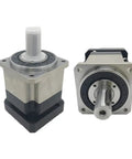 Heavy Duty Helical Planetary Gear Reducer For Nema42 And Nema52 Stepper Servo Motors Sweet 25 To 1 Ratio showing dual angles and housing detail.