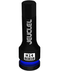 14mm Hex Impact Socket H14 One Half Inch Drive Lengthened Chromium Molybdenum Steel Allen Socket, front view