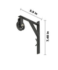 Black Industrial Wall Mount Metal Bracket And Pulley Set For Pendant Lighting And DIY Shelves, Vintage Retro Sheave Brackets